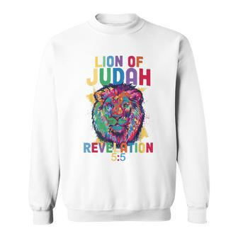 Lion Of Judah Revelation 55 Christian Saying Bible Verse Sweatshirt - Seseable