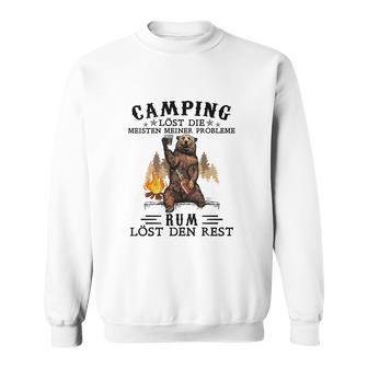 Lustiges Camping Sweatshirt Camping löst Probleme, Rum den Rest - Herren Outdoor Tee - Seseable