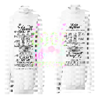 Made In 2007 Floral 16 Year Old 16Th Birthday Gifts Women Sweatshirt - Seseable