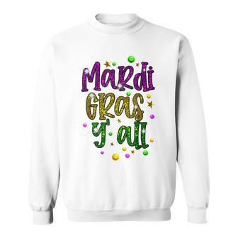 Mardi Gras Yall Vinatage New Orleans Party Sweatshirt - Seseable