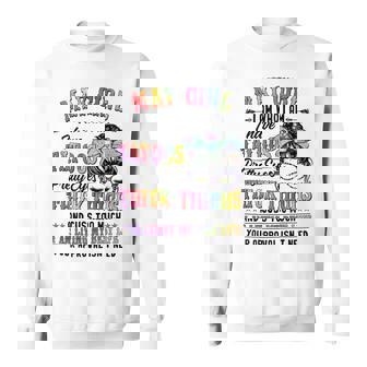 May Girl I Am Who I Am I Have Tatoos Pretty Eyes Thick Thighs And Cuss Too Much I Am Living My Best Life Your Approval Isn’T Need Sweatshirt | Seseable CA