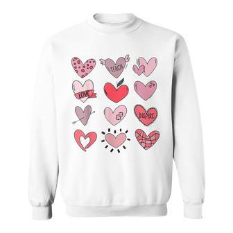 Melanin Teacher Valentine Teaching Fills My Heart Teacher V2 Men Women Sweatshirt Graphic Print Unisex - Thegiftio UK