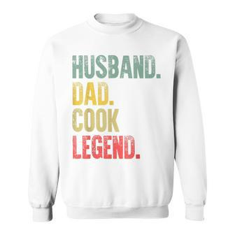 Mens Funny Vintage Husband Dad Cook Legend Retro Sweatshirt - Seseable