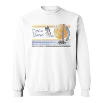 Mens Grampa Sailing Sailboat Captain Vintage Grandpa Dad Gift Sweatshirt - Seseable