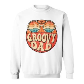 Mens Groovy Dad 70S Aesthetic Nostalgia 1970S Retro Dad Sweatshirt - Seseable