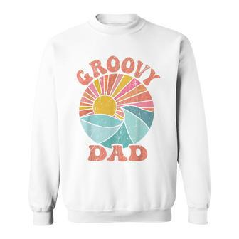 Mens Groovy Dad 70S Aesthetic Nostalgia 1970S Retro Dad Sweatshirt - Seseable