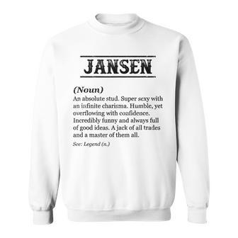 Mens Jansen - Name Definition | Funny Phrase - Customized Mens Men Women Sweatshirt Graphic Print Unisex - Thegiftio UK