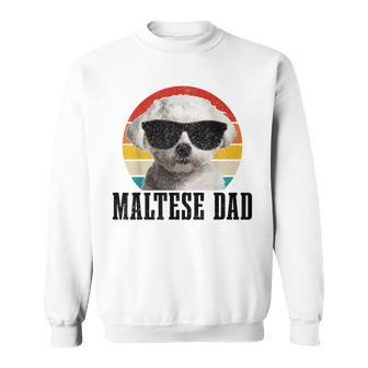 Mens Maltese Dad Retro Vintage Dog Funny Maltese Dad Sweatshirt - Seseable