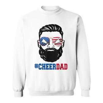 Mens Mens Cheer Dad Fathers Day Patriotic 4Th Of July Beard Dad Sweatshirt | Mazezy