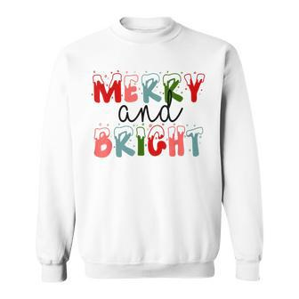 Merry And Bright Merry And Bright Christmas Men Women Sweatshirt Graphic Print Unisex - Thegiftio UK