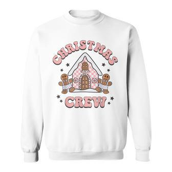 Merry Christmas Crew Gingerbread House Xmas Vibes V2 Men Women Sweatshirt Graphic Print Unisex - Thegiftio UK
