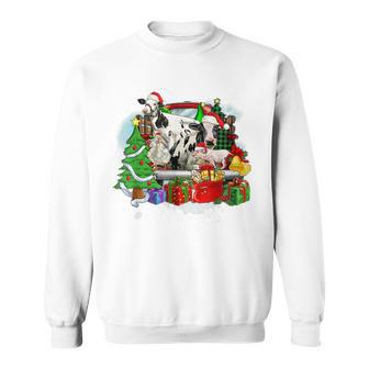 Merry Christmas Farm Truck Xmas Farmer Farm Animals Lover Men Women Sweatshirt Graphic Print Unisex - Seseable
