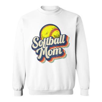 Mothers Day 2023 Softball Mom Retro Vintage Funny Mom Life Sweatshirt | Mazezy