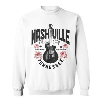 Nashville Tennessee Guitar Vintage Country Music City Sweatshirt | Mazezy