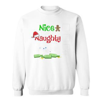 Nice Naughty Booze Boozy Beer Drunk Alcohol Christmas Pajama V2 Sweatshirt - Thegiftio UK