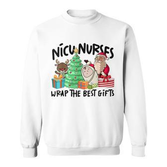 Nicu Nurses Wrap The Best Presents Funny Christmas Nurse Men Women Sweatshirt Graphic Print Unisex | Seseable UK