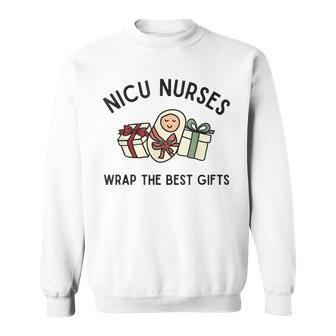 Nicu Nurses Wrap The Best Presents Funny Christmas Nurse V2 Men Women Sweatshirt Graphic Print Unisex | Seseable UK