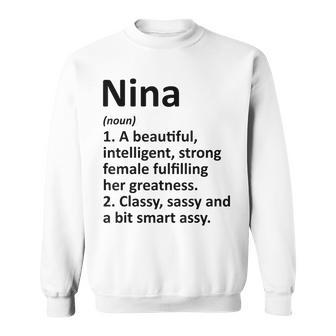 Nina Definition Personalized Name Funny Christmas Gift Men Women Sweatshirt Graphic Print Unisex - Thegiftio UK