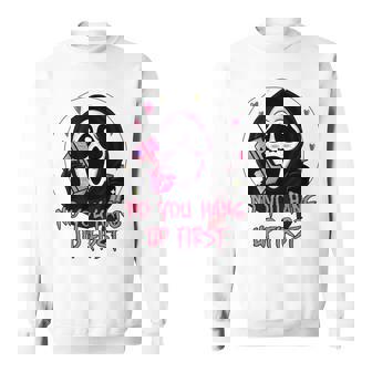 No You Hang Up First Ghost Calling Halloween Sweatshirt | Mazezy