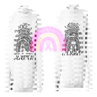 On Wednesday We Wear Pink Rainbow Breast Cancer Fighter Men Women Sweatshirt Graphic Print Unisex - Thegiftio