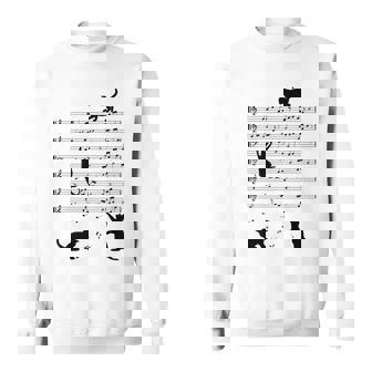 Piano Music Cat Lover Funny Pianist Piano Lover Kitty Kitten Sweatshirt - Seseable