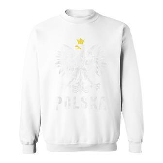 Polska Pride Vintage Distressed Polish Eagle Patriotic Gift Sweatshirt - Seseable
