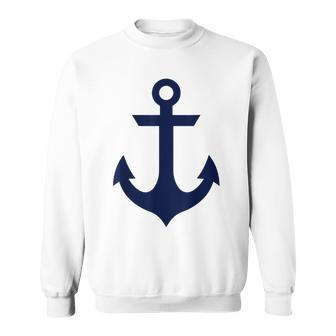 Preppy Nautical Anchor Gifts For Sailors Boaters & Yachting Sweatshirt - Seseable