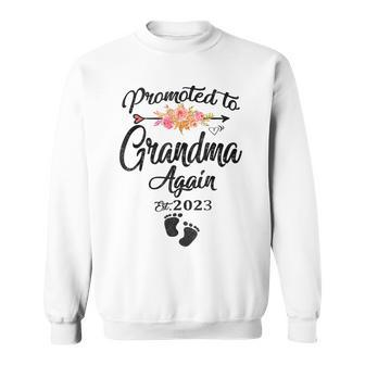 Promoted To Grandma Again 2023 Soon To Be New Grandma Women Sweatshirt | Mazezy
