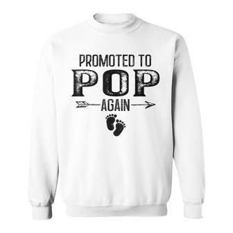 Promoted To Pop Again Vintage Fathers Day For Dad Sweatshirt - Seseable