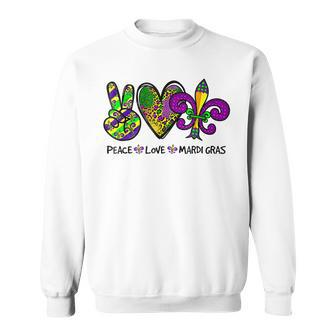 Purple Fleur De Is Lips Funny Mardi Gras Carnival Women Girl Sweatshirt - Seseable