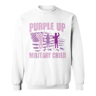 Purple Up Military Child Us Flag Military Child Awareness Sweatshirt - Seseable