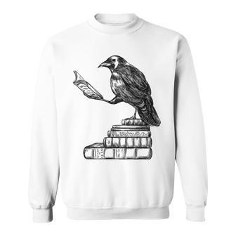 Raven Raven Reading Poetry Lover Raven Sweatshirt | Mazezy