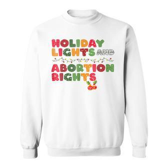 Retro Christmas Holiday Lights And Abortion Rights Feminist Men Women Sweatshirt Graphic Print Unisex - Seseable