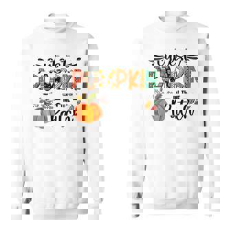 Retro Fall Leaves Cutest Pumpkin In The Patch Thanksgiving Men Women Sweatshirt Graphic Print Unisex - Thegiftio UK