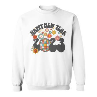 Retro Groovy Happy New Year 2023 Nye New Years Eve Pajamas Men Women Sweatshirt Graphic Print Unisex - Thegiftio UK