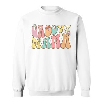 Retro Groovy Mama Cute Design Birthday Party Women Men Sweatshirt - Thegiftio UK