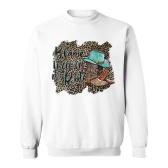Retro Leopard Boot Blame It All On My Root Western Cowgirls Sweatshirt - Seseable