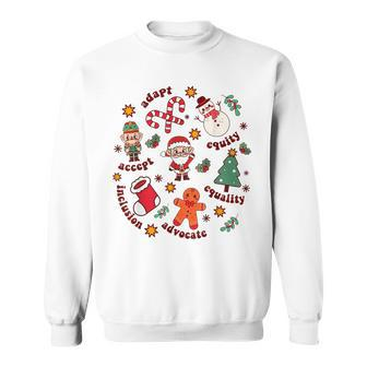 Retro Xmas Little Things Christmas Special Education Teacher Sweatshirt - Seseable