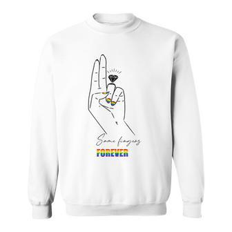 Same Fingers Forever Bride Lgbt Engaged Gay Bachelorette Sweatshirt - Thegiftio UK