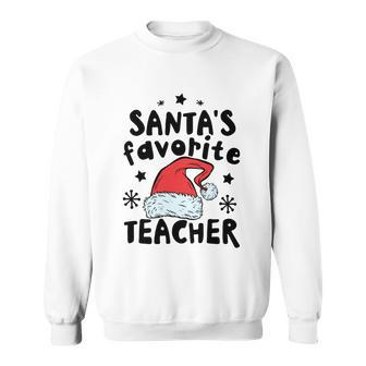 Santas Favorite Teacher Christmas Women Men Santa Hat Sweatshirt - Monsterry UK