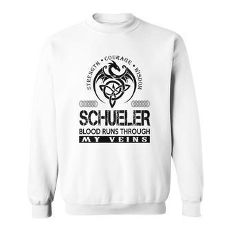 Schueler Blood Runs Through My Veins Sweatshirt - Seseable