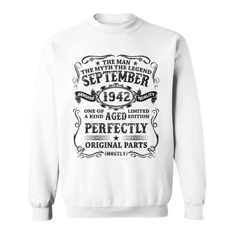 September 1942 The Man Myth Legend 80 Year Old Birthday Gift Sweatshirt - Seseable