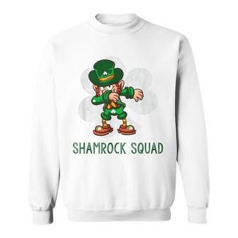 Shamrock Squad Dabbing Leprechaun St Patricks Day Sweatshirt | Mazezy