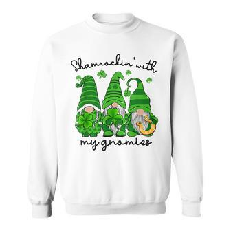 Shamrockin With My Gnomies St Patricks Day Gnome Shamrock Sweatshirt - Thegiftio