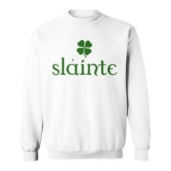 Slainte Lucky Shamrock St Patricks Day Matching Sweatshirt - Thegiftio UK