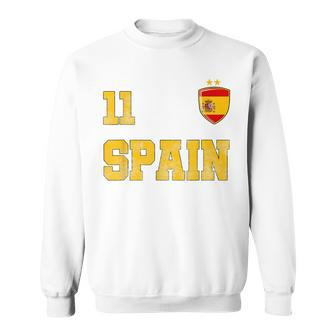 Spain Soccer Spanish Football Number Eleven Futebol Jersey Men Women Sweatshirt Graphic Print Unisex - Thegiftio UK