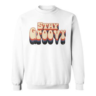 Stay Retro Groovy Hippie Peace Love 60S 70S Matching Outfit Sweatshirt | Mazezy