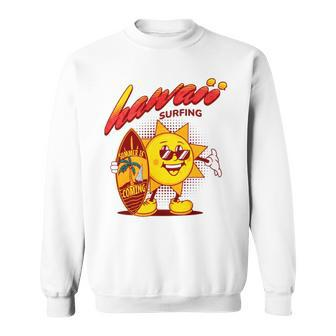 Summer Is Coming Vintage Hawaii Surfing Label Sweatshirt | Mazezy