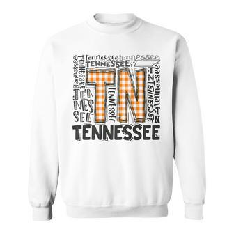 Tennessee State Flag Orange Plaid Tn Sweatshirt - Seseable