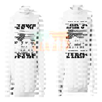Thank You Veterans - Funny Gifts For Veterans Dad Grandpa Sweatshirt - Seseable